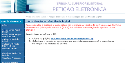 Sistema Eletrônico de Informações — Tribunal Superior Eleitoral