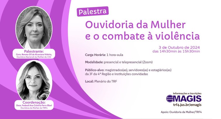 Ação comemora aniversário da implantação da Ouvidoria da Mulher do TRF4